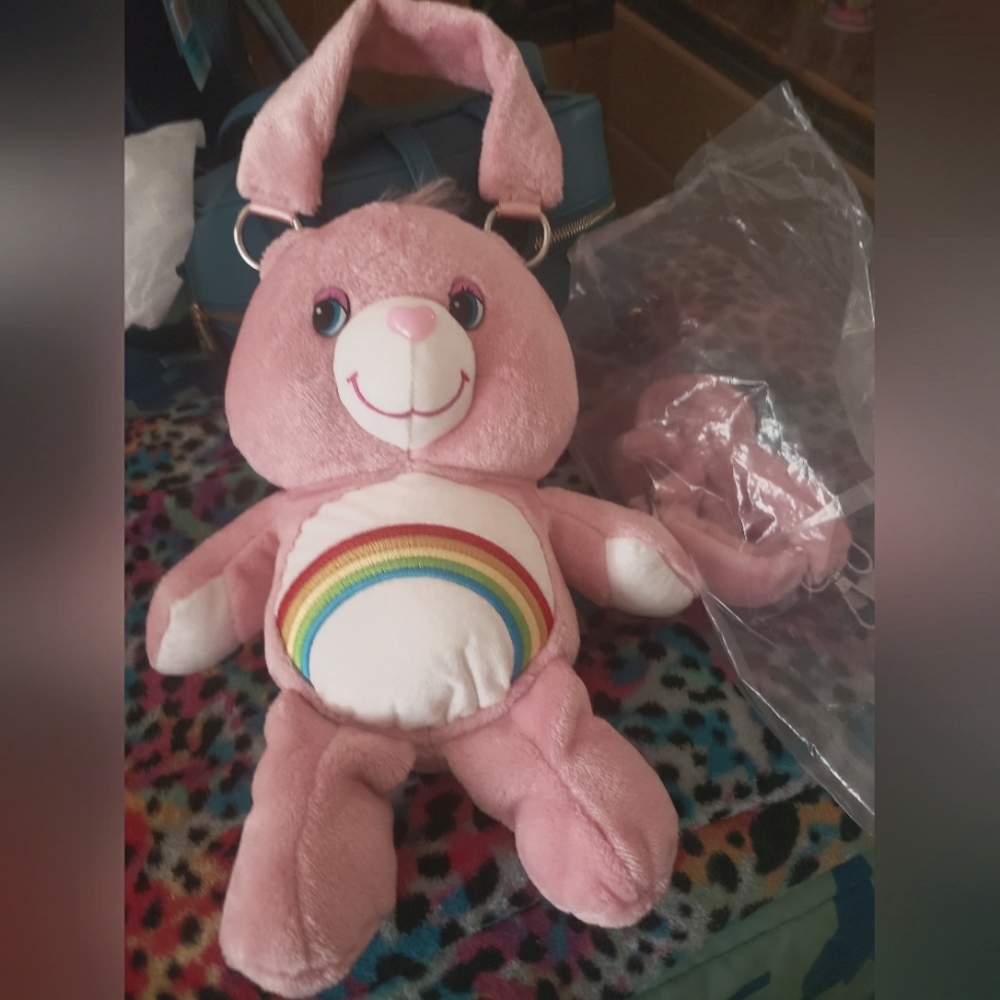 Carebear purse with crossbody adjustable strap.